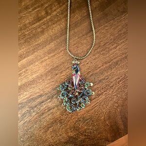 NWOT Vintage 90s Y2K Betsey Johnson Morocco Adventure Peacock Statement Necklace